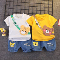 Summer Baby Boys Clothing Sets Cartoon Bear Cotton T-Shirt + Shorts  Suits for Baby Kids Tracksuits Infant Casual Outfits
