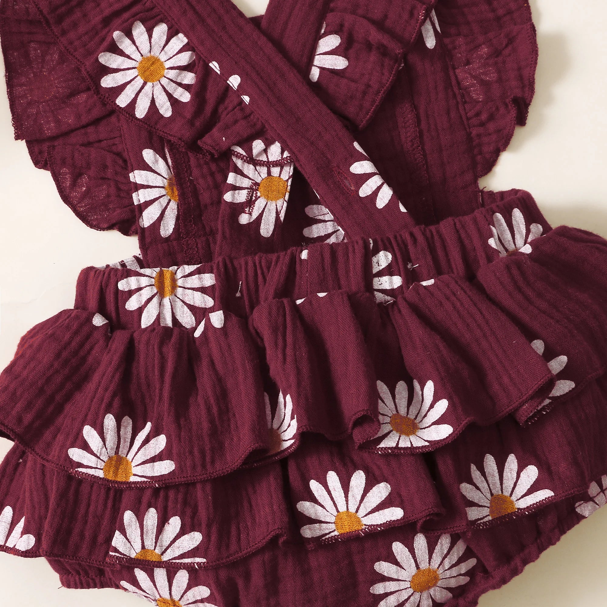 Summer Newborn Infant 0-18Month Baby Girls Romper Sunflower Print Sleeveless Cute Kids Onepiece Jumpsuit