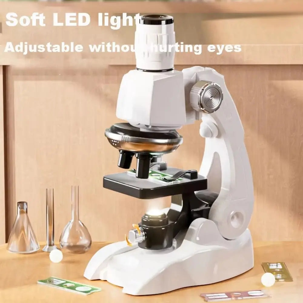200x 600x 1200x Children Microscope Kit HD Adjustable Pocket Microscope Observing Bacteria Biological Science