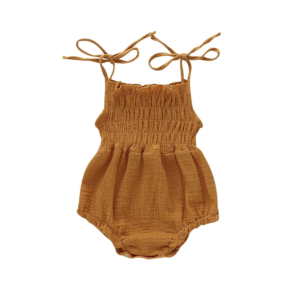 Baby Clothing Summer Newborn Infant Baby Girl Solid Color Sleeveless Romper Jumpsuit Outfit Clothes Cotton Adjustable