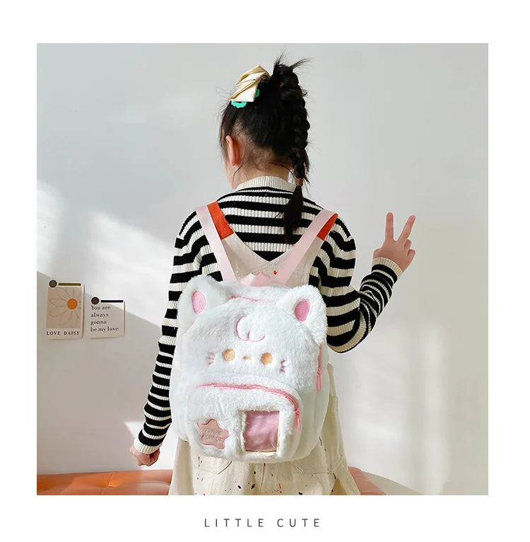 Sweet Girl Schoolbag Plush Puppy Cat Children's Backpack - Baby's World (view 5)