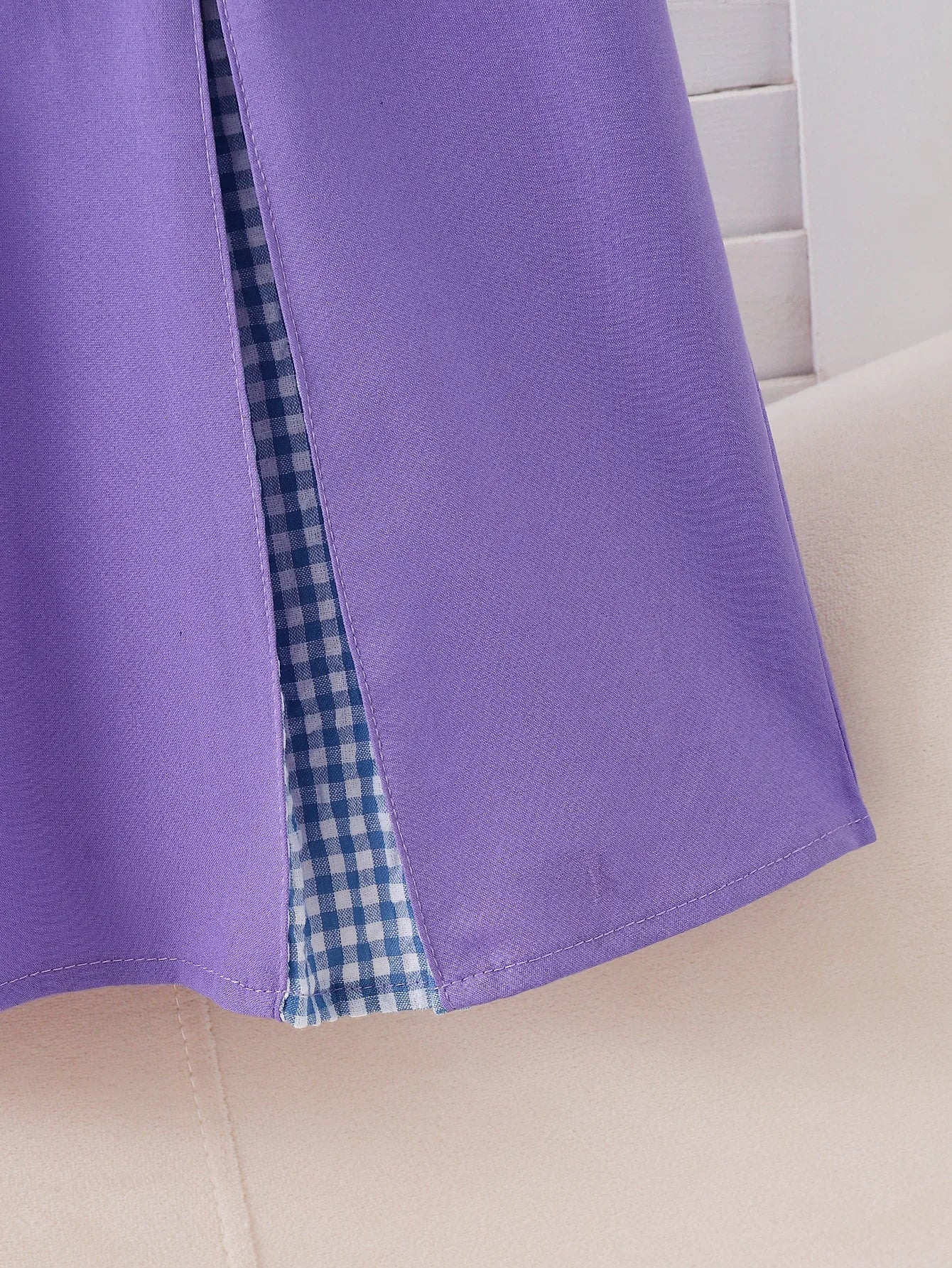 Summer Newborn Baby Girl's Purple Bow-Tie Vest Skirt Plaid Splice Sleeveless A-Line Skirt Toddler Kids' Clothing Accessory