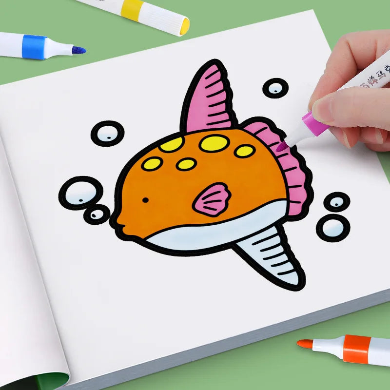 24 Page Fun Coloring Book, Warm Moments for Girls, Creative Entertainment, Fantasy Illustrations, Hand Drawn Art Drawing Book