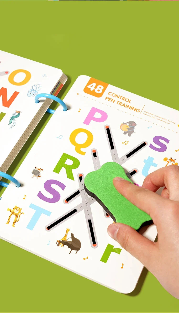 Montessori Writing Control Training Book Reusable Magical Tracing Workbook Practice Book Children Drawing Education Stationery