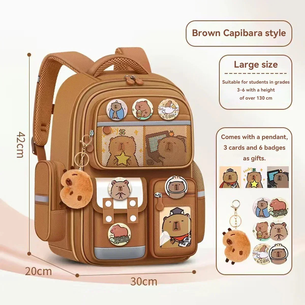 Capybara School Bag Waterproof Backpack | Baby's World Bangladesh