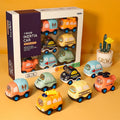 Cartoon Inertia Mini Car Toy Set Ambulance Police Car School Bus Fun Simulated Real Car Model Toys Boy's Birthday Surprise Gifts