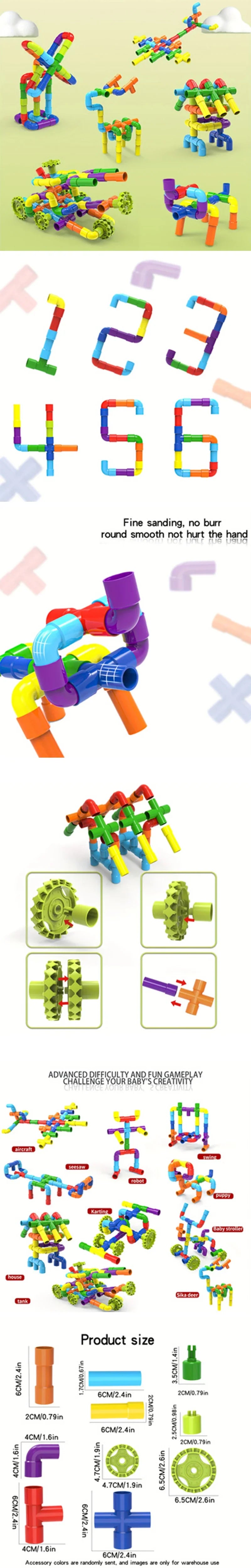 Building  By Splicing  Water Pipes With Building Blocks DIY Toys