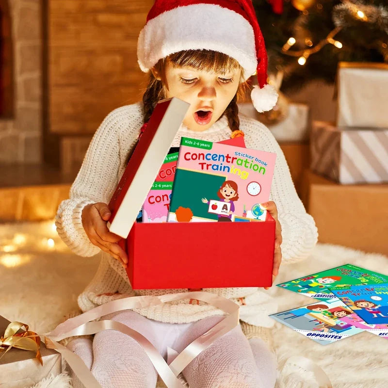 Montessori Toys Cartoon Sticker Books Focus on Potential Development Education Sticker Toys for Children 3-6Y