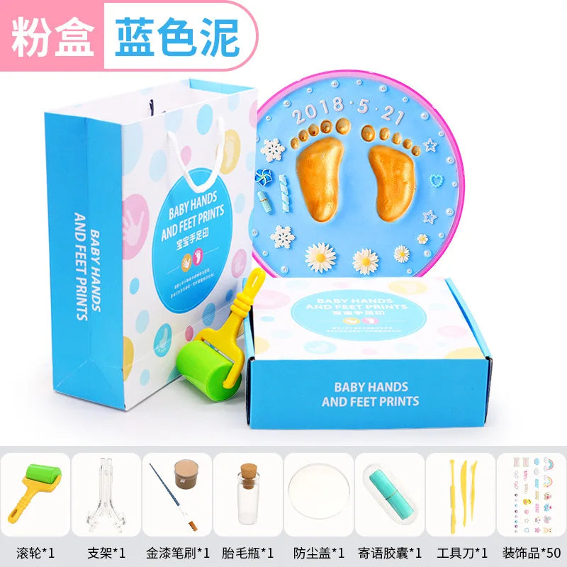 Baby Children's Hand and Foot Printing Mud Creative Diy Baby 100 Day Full Moon Gift First Year Souvenir