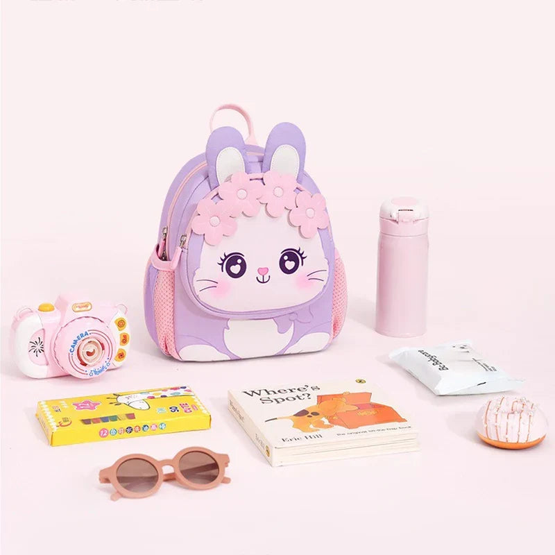 Toddler Backpack for Girls 3-5 Years Old Cartoon Pink Rabbit School Bags Kindergarten Kids Kawaii Bag Mochila Infantil