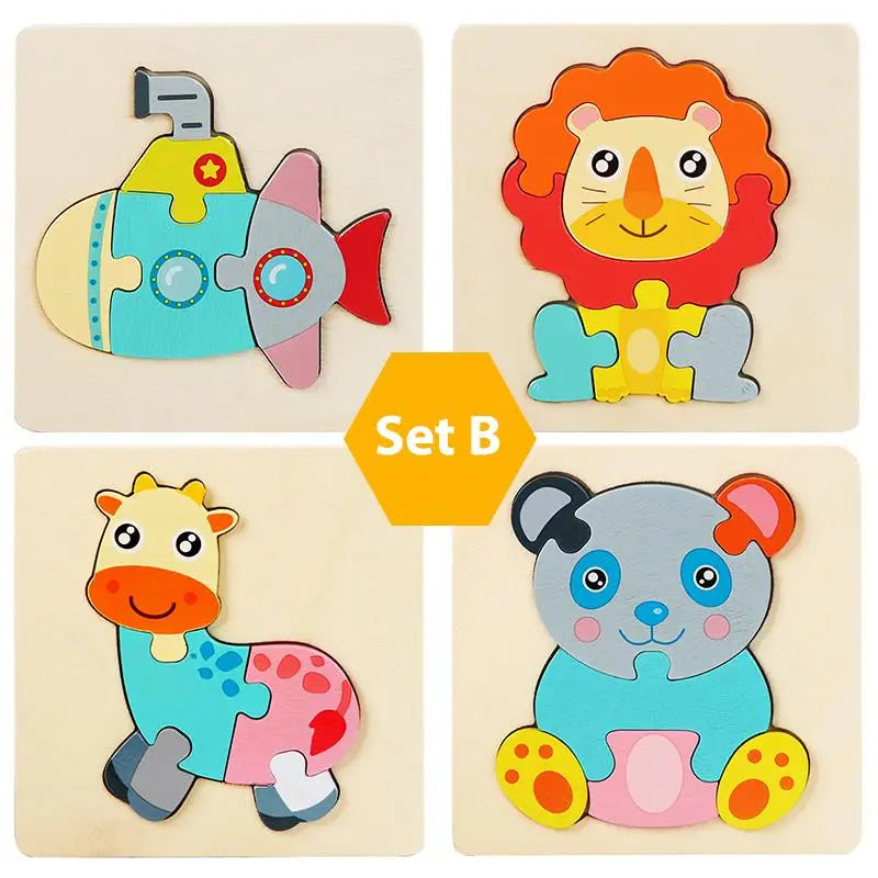 Wooden Puzzles Toddler Toys Gifts for 1 2 3 Year Old Boys Girls Animal Jigsaw Puzzles Montessori Toys Early Educational Board