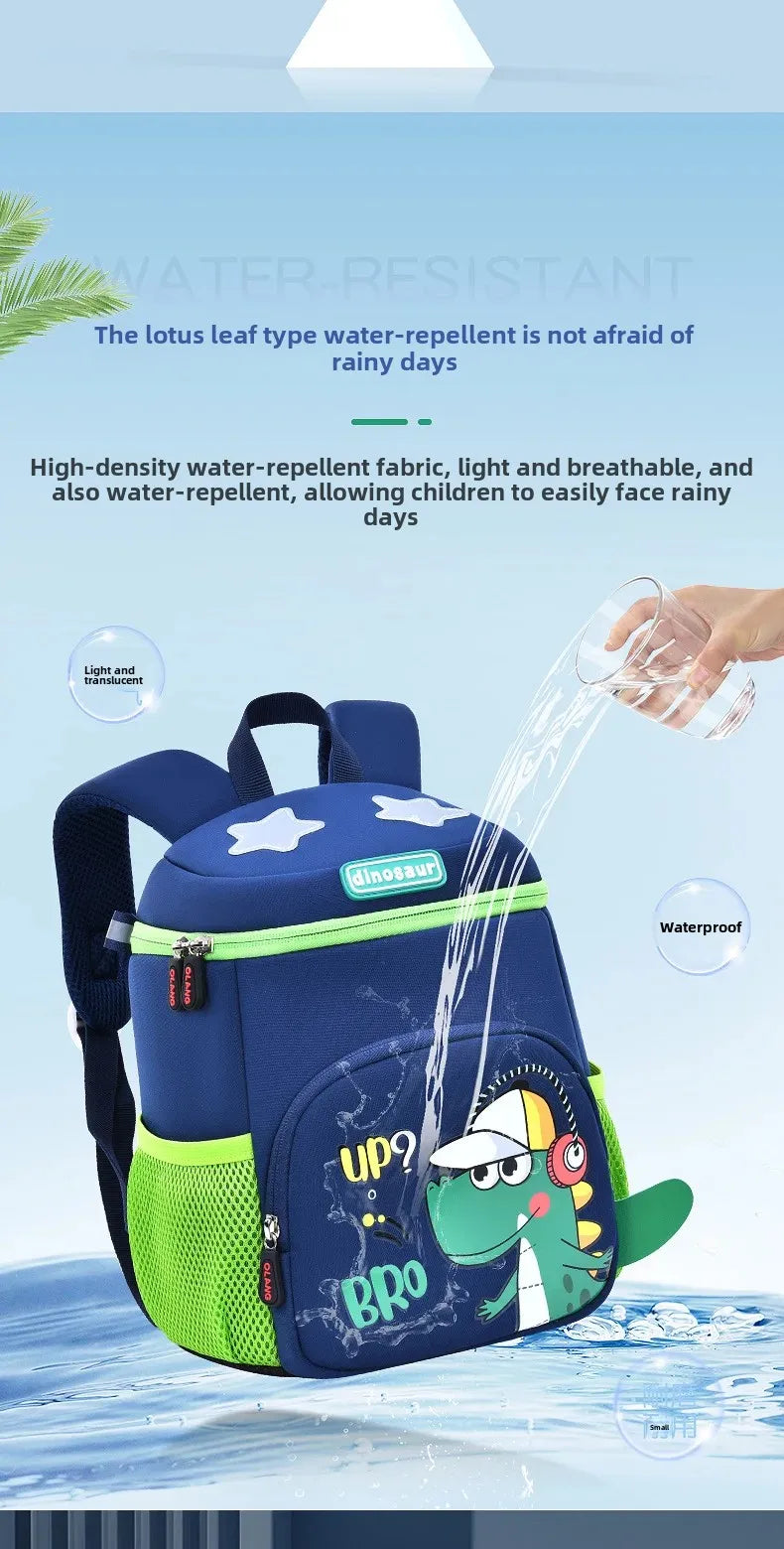 New Cartoon Dinosaur Kindergarten Backpack Spine Protection Lightweight School Bag for Primary School Children - Baby's