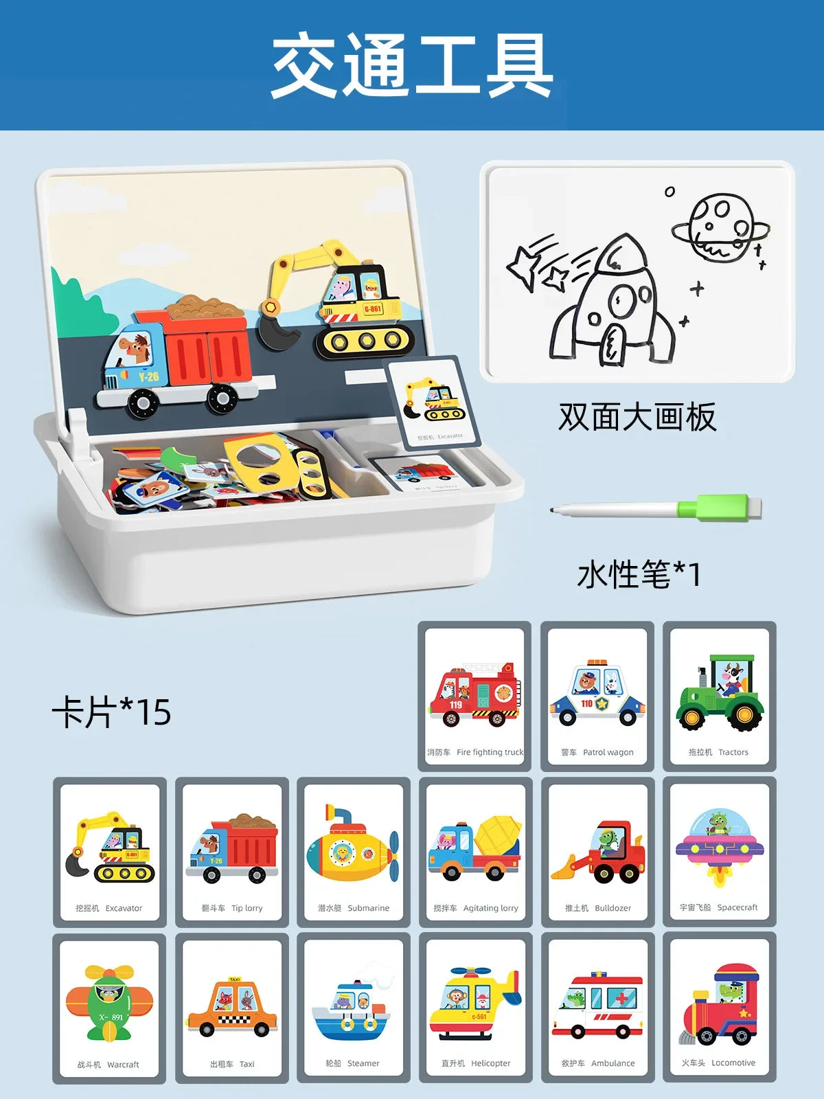 Magnetic Puzzles Face Dress Up Travel Game Double Side Preschool Educational Learning Toy for Kids