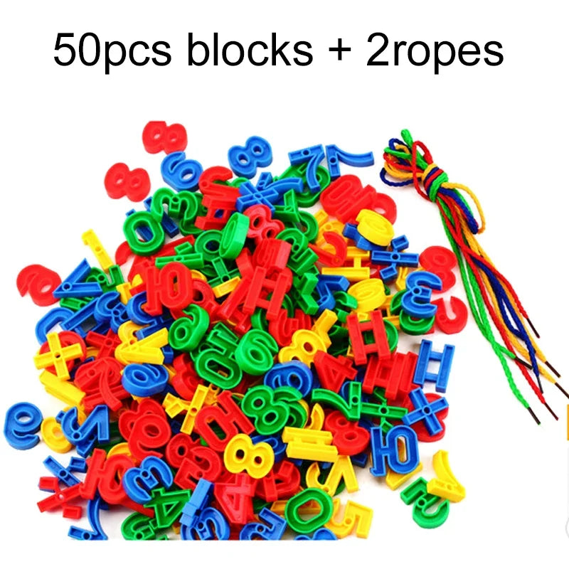 Montessori Toys Educational Toy For Children Early Learning Geometric Blocks Threading Buttons Teaching Aids Brain-training TMZ