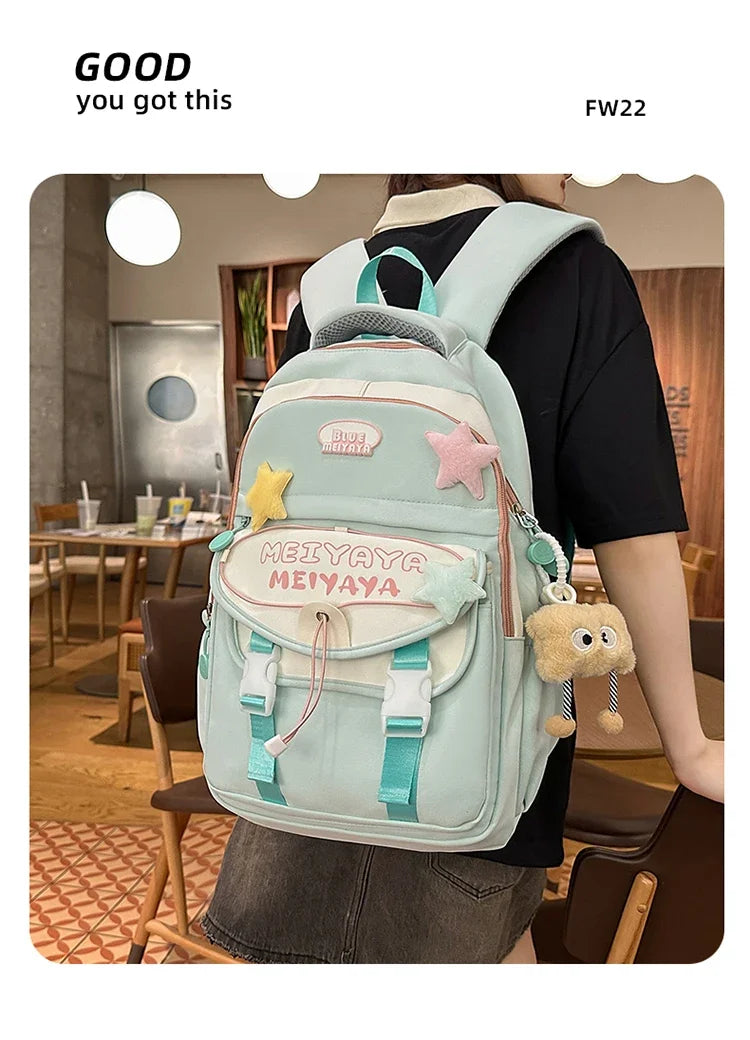 School Bags For Girls Japanese Style Kawaii For Large New Nylon Shoulder Bag Backpack School Set For Kinder Girl Kids