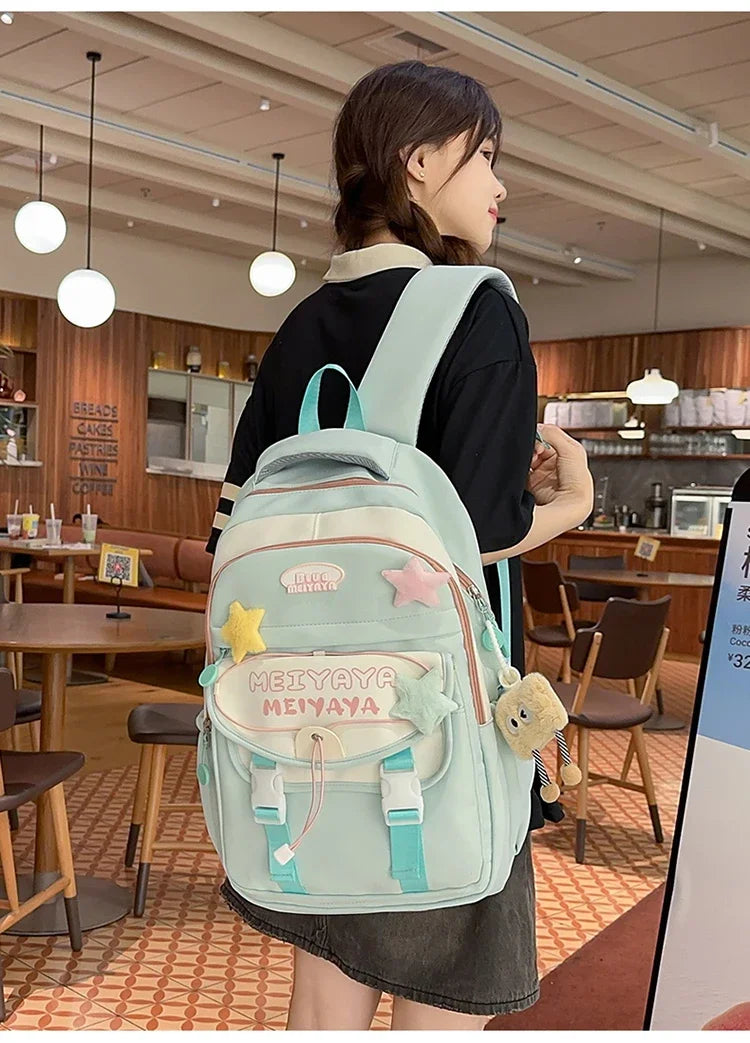 School Bags For Girls Japanese Style Kawaii For Large New Nylon Shoulder Bag Backpack School Set For Kinder Girl Kids