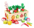 Montessori Toys for Baby Boys Girls1 2 3 4Year Wooden Puzzle Carrot Harvest Toy Game Shape Sorting Educational Toys for Children