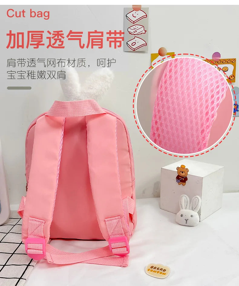 Cartoon Kindergarten Backpack New Children's School Bag Cute Plush Rabbit Doll Backpack - Baby's World (view 17)
