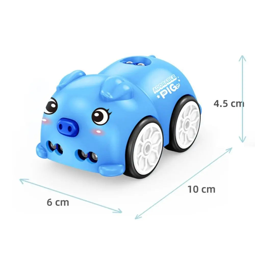 Creative Gift Rc-Controlled Magic Follows Line Car with 5 Play Modes Rechargeable Magic Mini Bus Toy Pig Pattern Magic Mini Bus