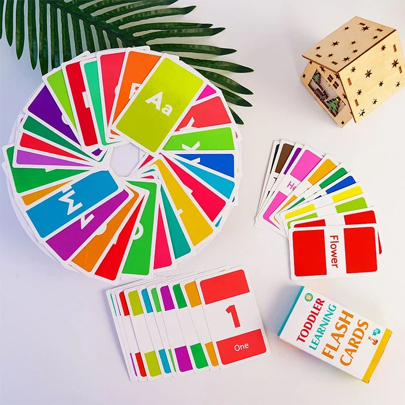 58PCS ABC Alphabet Flashcards Montessori Early Education Toys Baby Shapes Animals Learning Cards Games Puzzles For Kids Gifts