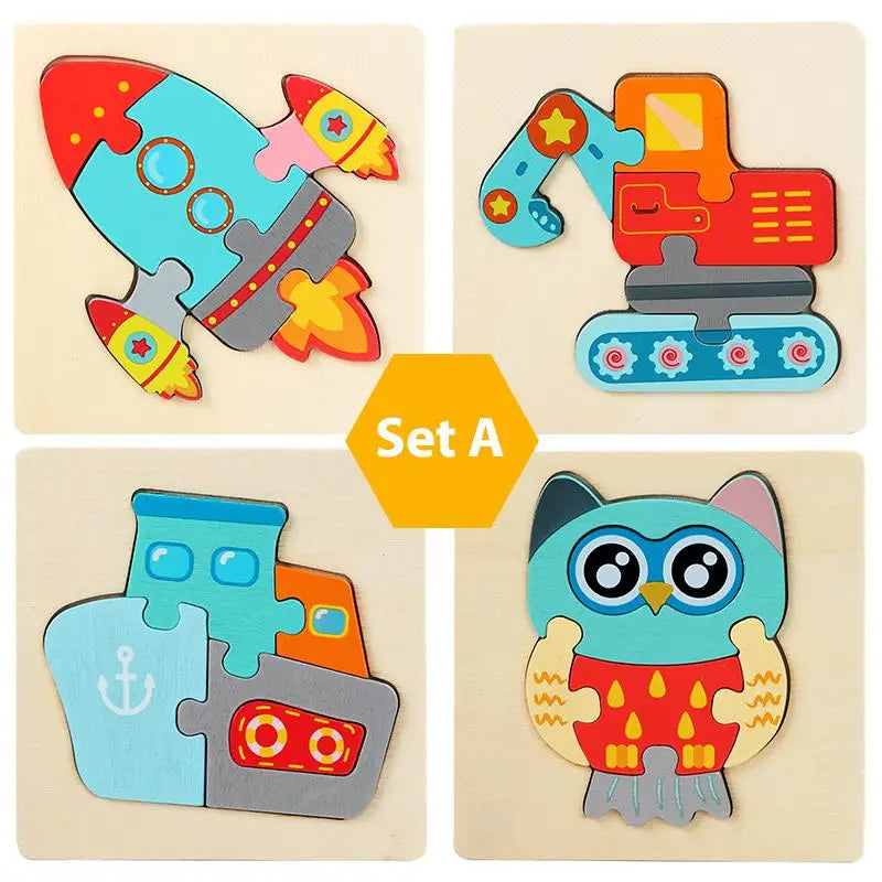 Wooden Puzzles Toddler Toys Gifts for 1 2 3 Year Old Boys Girls Animal Jigsaw Puzzles Montessori Toys Early Educational Board