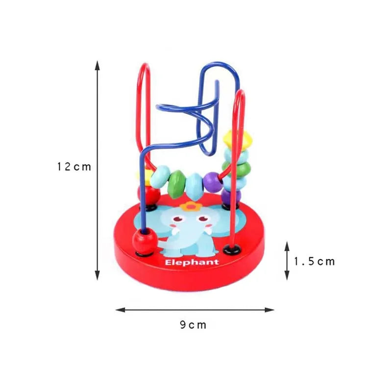 Baby Montessori Educational Math Toy Kids Circles Bead Wire Maze Roller Coaster for Children Montessori Wooden Toys Wood Puzzles