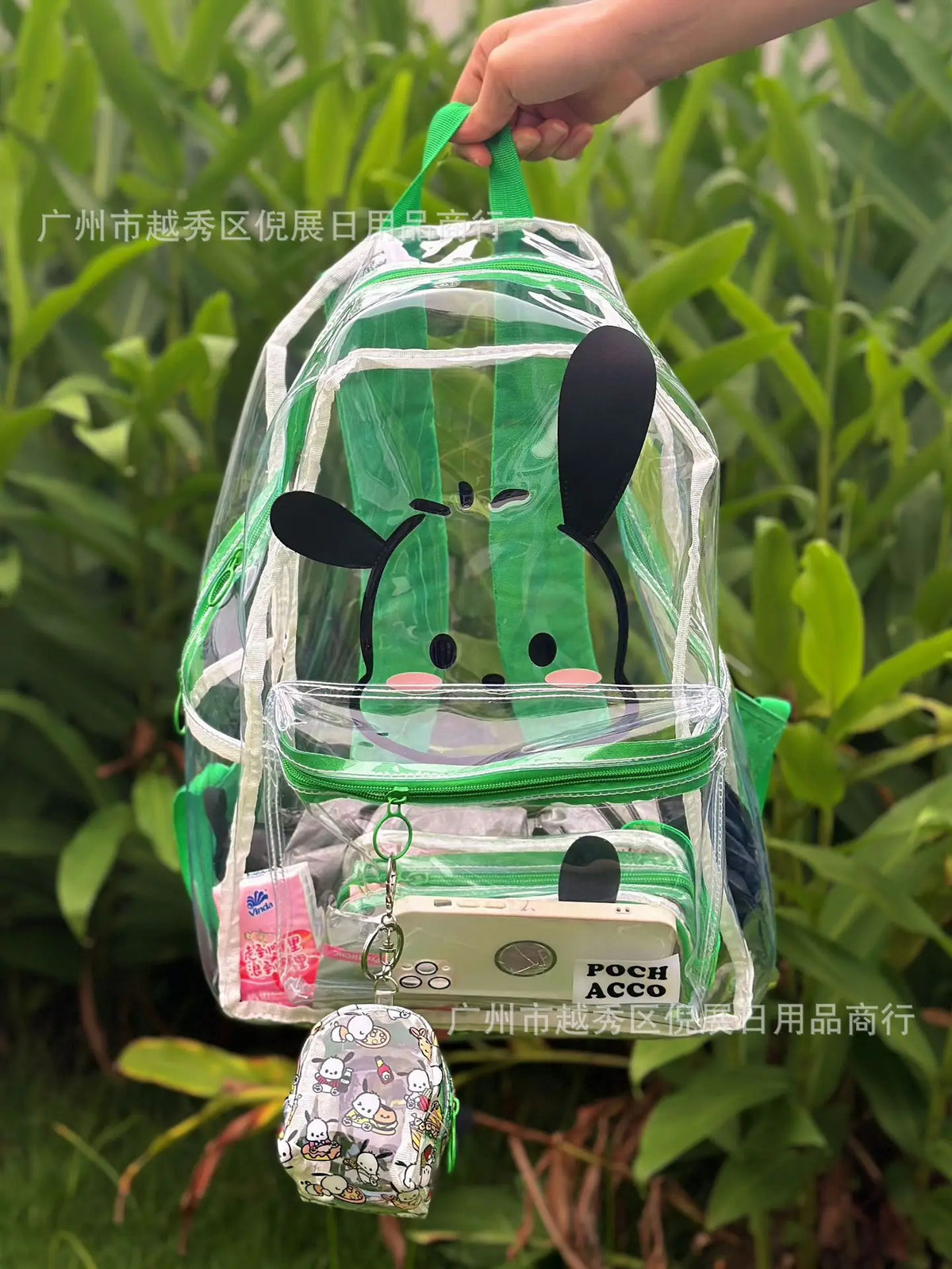 Sanrio Hello Kitty Y2K Waterproof Transparent Backpack Cute Cinnamoroll Cartoon Pvc Large Capacity Storage Bag Student