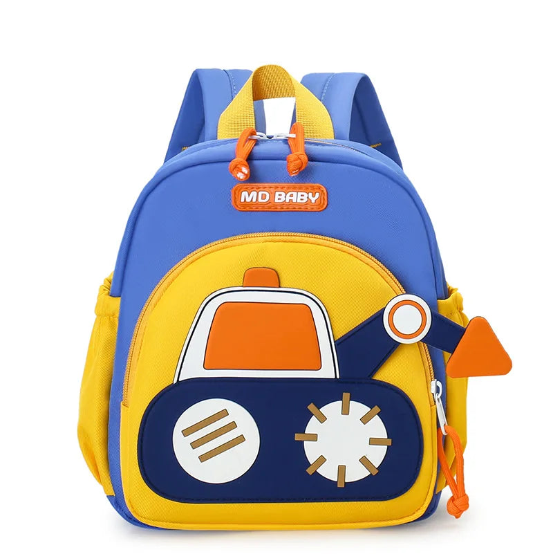 Kids Backpack for Boys Girls Toddler School Kinder garten Cute Construction Truck Car Design Trendy Casual Backpack - Baby's
