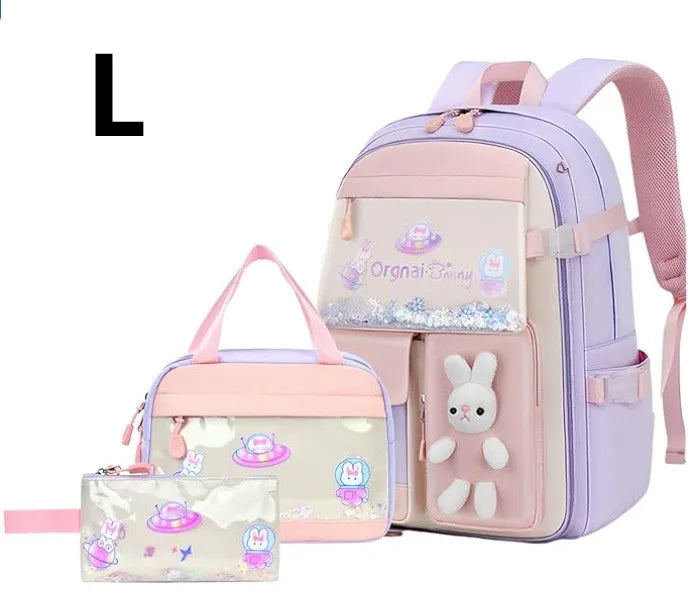 Cute Student Backpack 3pcs/set Primary | Baby's World Bangladesh