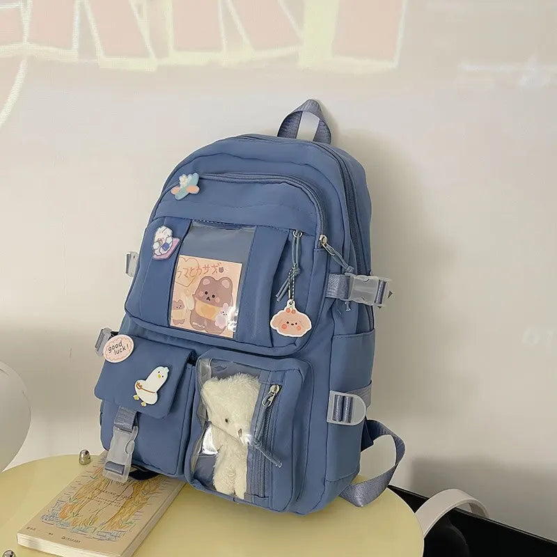 Girls Backpack Cute School Bags For Student Teens Girls Pockets Women Laptop Backpack Harajuku - Baby's World (view 10)