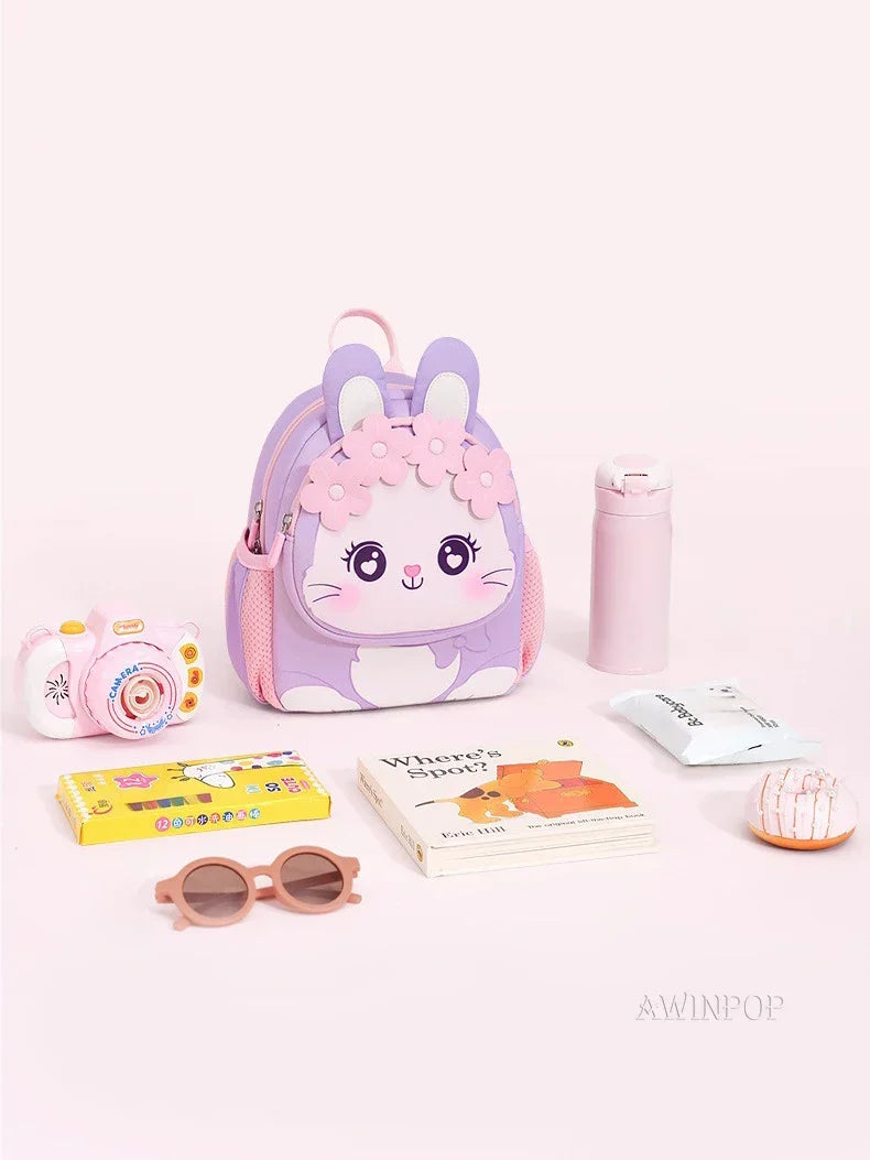 Toddler Backpack for Girls 3-5 Years Old Cartoon Pink Rabbit School Bags Kindergarten Kids Kawaii Bag Mochila Infantil