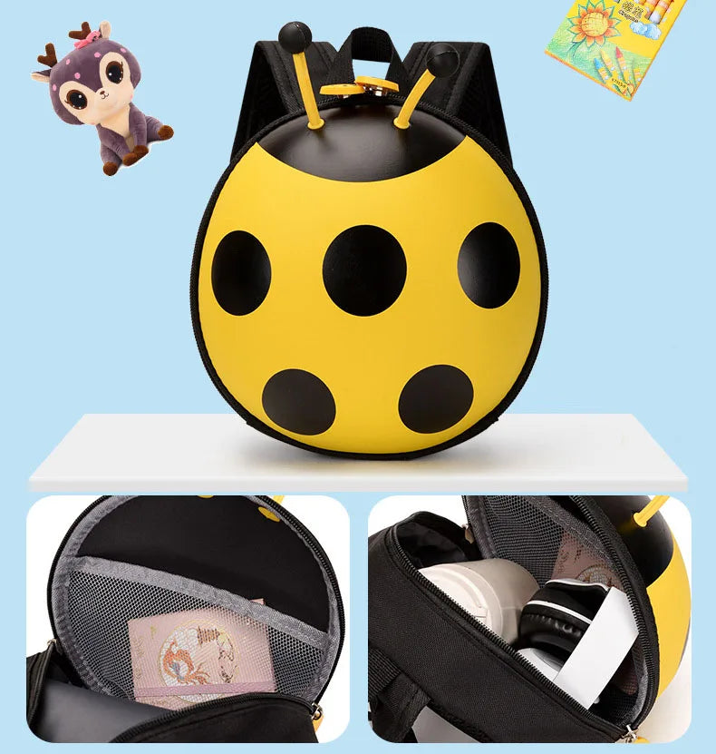 Ladybug Kindergarten Backpack with Leash Baby Backpack for 1 2 3 years Kids Backpack - Baby's World (view 4)