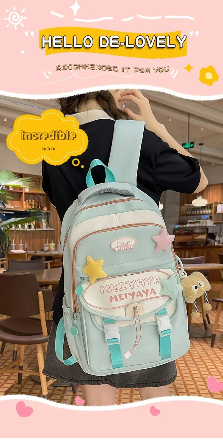 School Bags For Girls Japanese Style Kawaii For Large New Nylon Shoulder Bag Backpack School Set For Kinder Girl Kids