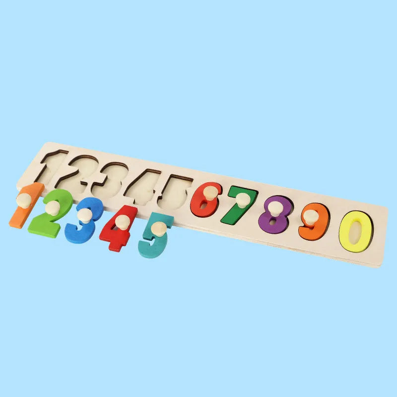 Children Wooden Puzzle Montessori Toys for Baby 1 2 3 Years Old Kids Alphabet Number Shape Matching Early Educational Games Toys