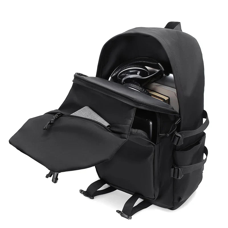Simple solid color backpack, travel backpack, plenty of storage space, very suitable for commuting, school, work and going