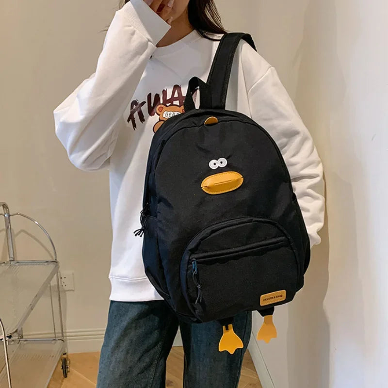 New Cartoon Duck Backpack Designer Cute Travel Bag Female College Student Versatile Korean Edition Girls' School Bag рюкзак