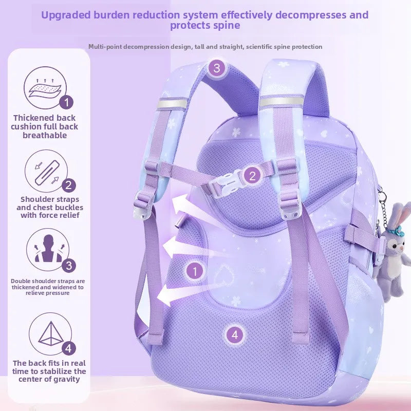 2025 Primary School - 2025- Primary School Girls' Schoolbag Kawaii Lightweight Children's Bag Waterproof Bags Colorful