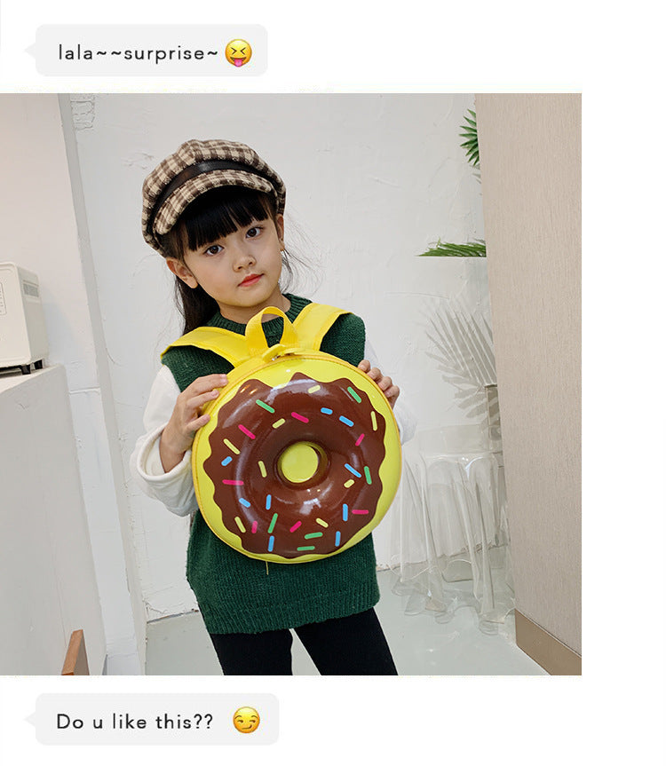 Cartoon Kids Backpack Cute Donut Eggshell | Baby's World Bangladesh