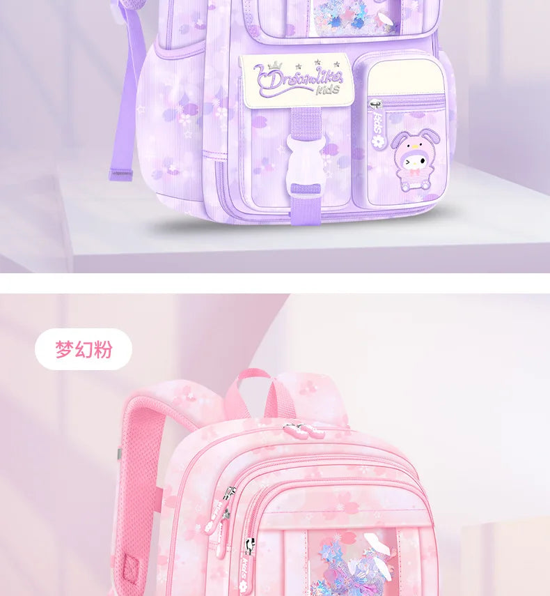 Melody Kuromi Sanrios Backpack Student Bag Girl Cartoon Kawaii Anime Breathable Super Light Large Capacity Child School Bag