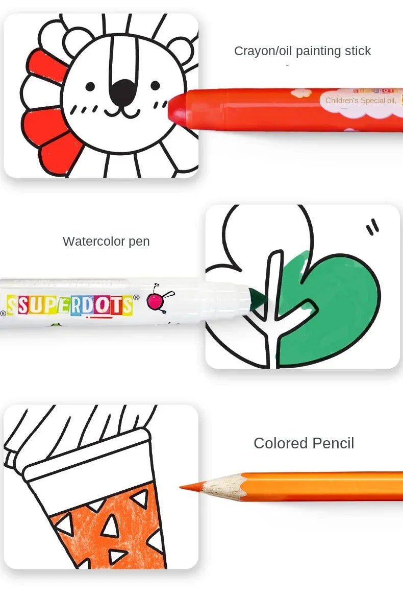 Kids Coloring Paper Roll Sticky DIY Drawing Graffiti Art Color Filling Educational Toys for Children Wall Floor Painting Gifts