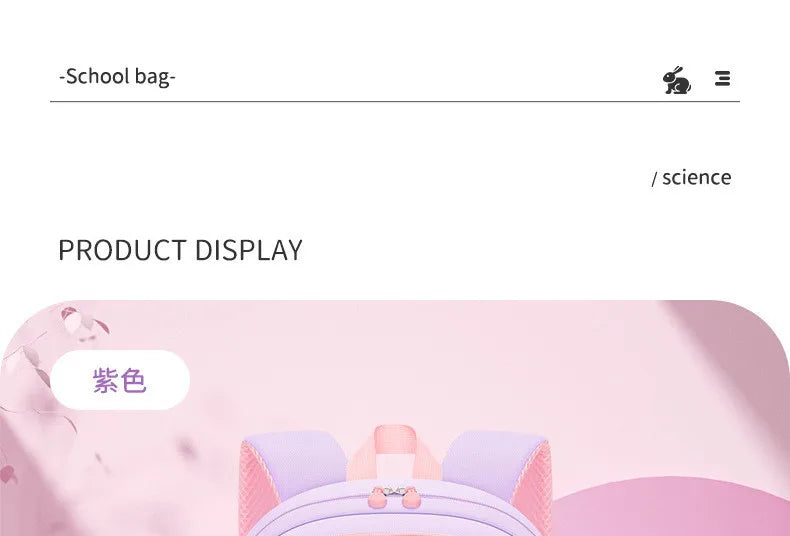 Cute Student Backpack 3pcs/set Primary Schoolbag Rabbits and quicksand Kawaii Student Backpack Teenage Girls Handbag