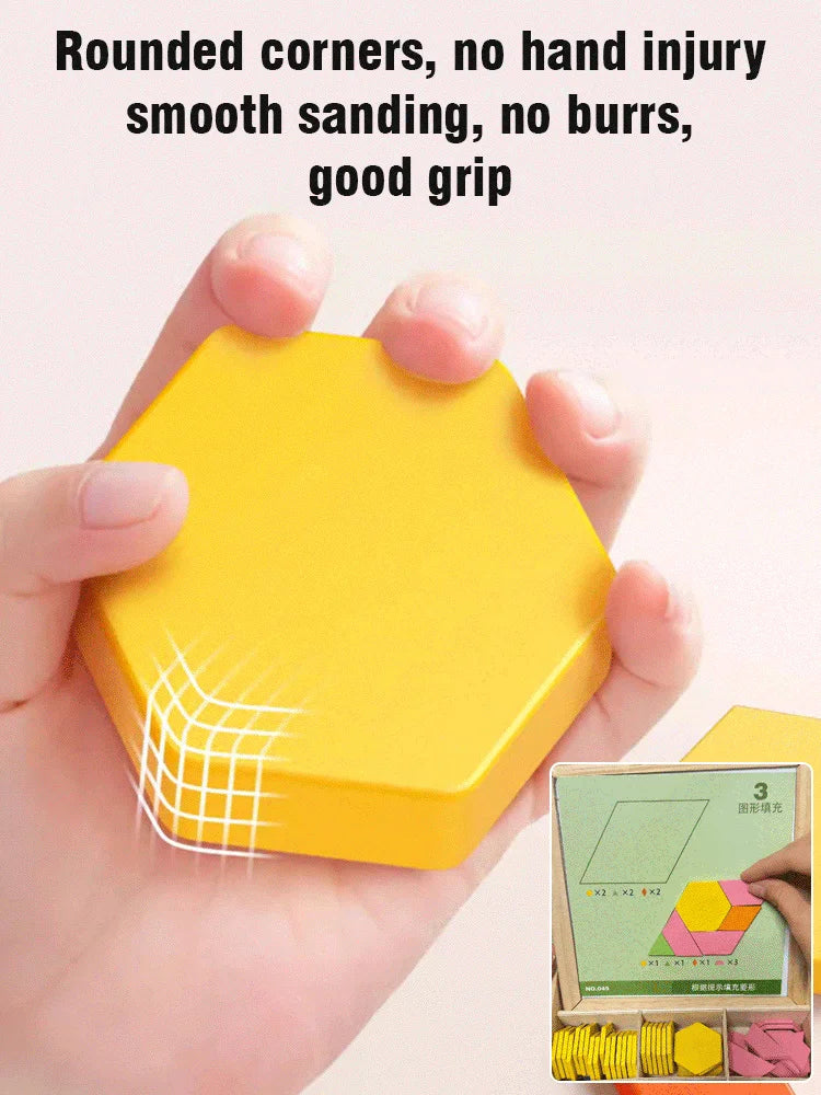 Magnetic Building Blocks Wooden Geometric Puzzle Exercise for Brain Intelligence Development Geometric Thinking Training for 2-8