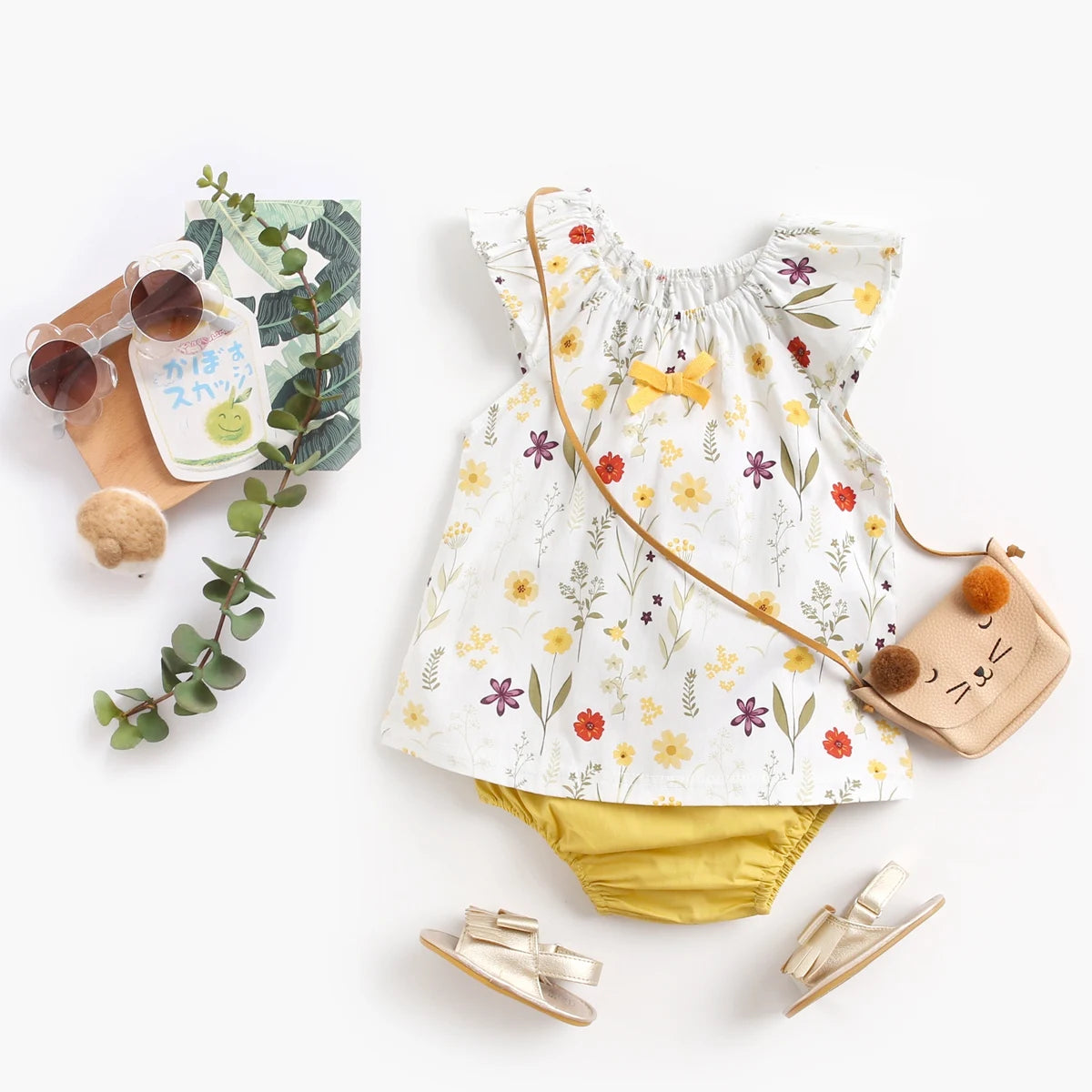 Summer Flower Infants Outfits Sets Casual Newborn Tops + Bottoms 2pcs Cotton