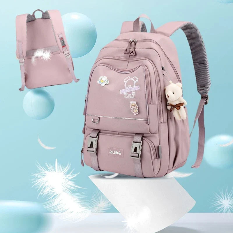 Children School Bags For Girls Large Schoolbag Kawaii Primary School Backpack Kids Book Bag Waterproof Laptop Travel