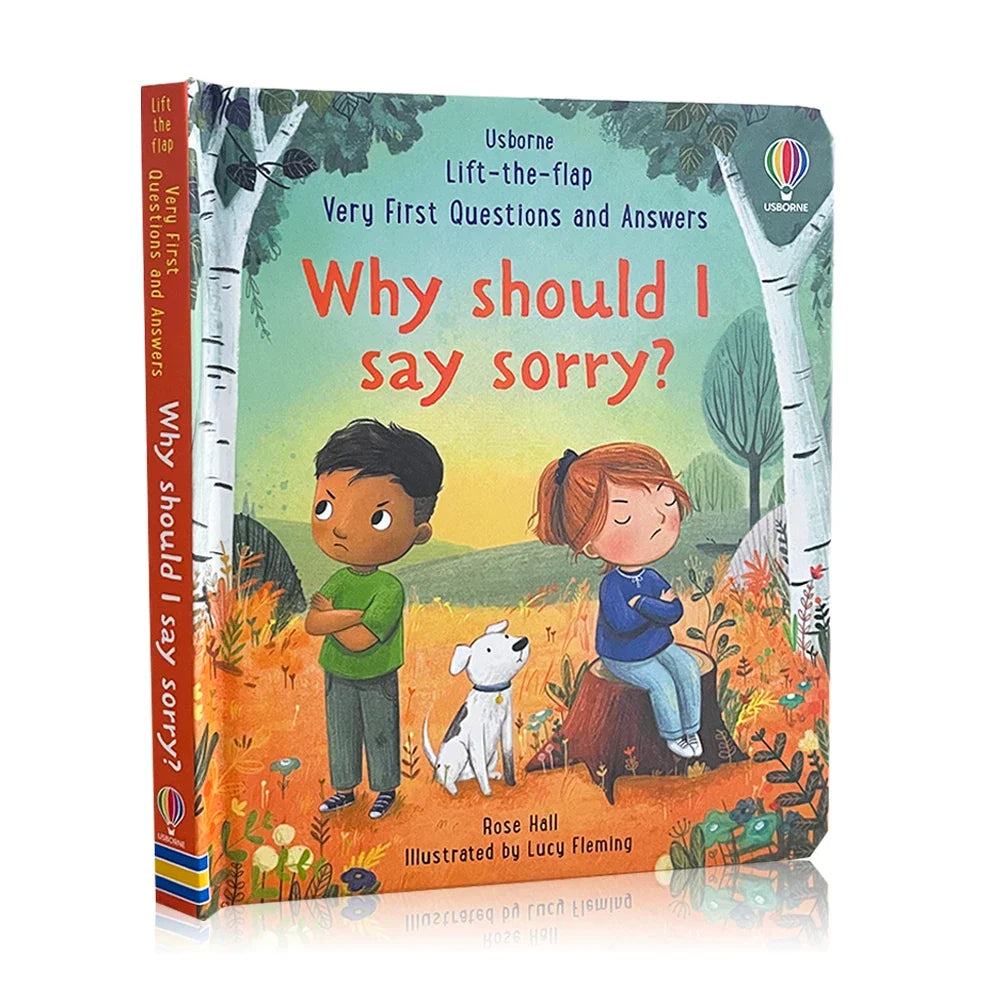 Usborne Lift The Flap Very First Questions & Answers Why Should I Say Sorry ? 3D Flap Picture Books for Kids Baby English Books