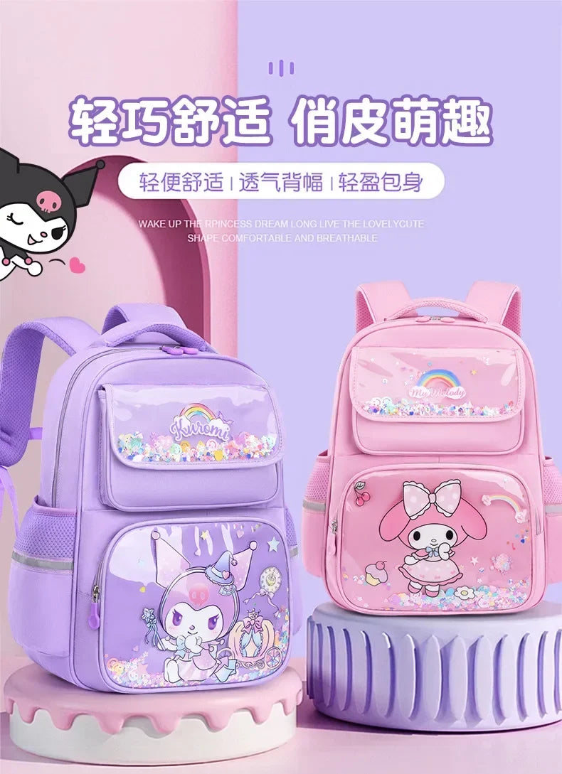 Pupil Schoolbag Backpack Lightweight Student Large Capacity Children's Cartoon Bags Cinnamoroll Sanrio Kuromi My Melody
