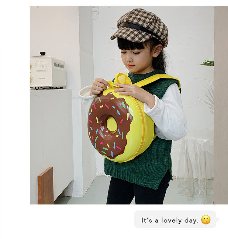 Cartoon Kids Backpack Cute Donut Eggshell | Baby's World Bangladesh