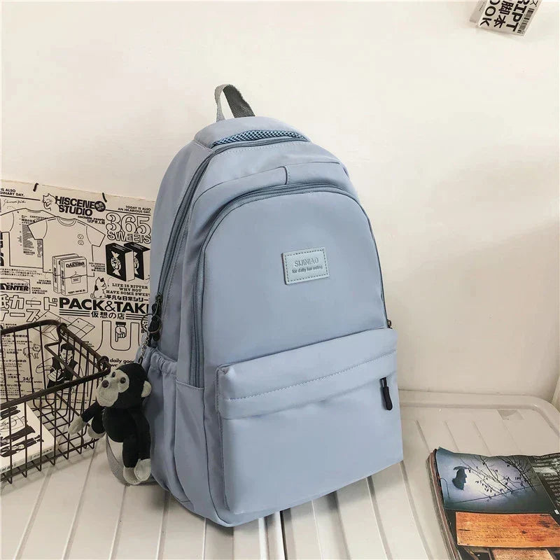 Solid Color Backpack Women Multi-pocket | Baby's World Bangladesh