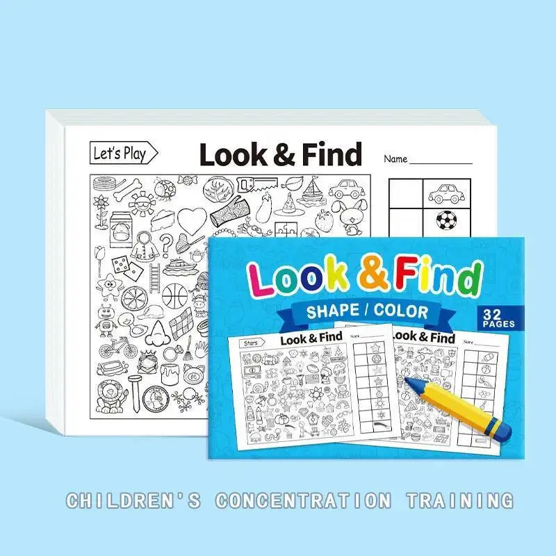 Kids Search for Items Game Fun Coloring Book Enhance Visual Perception Workbook Focus and Attention Handwriting Exercise Book