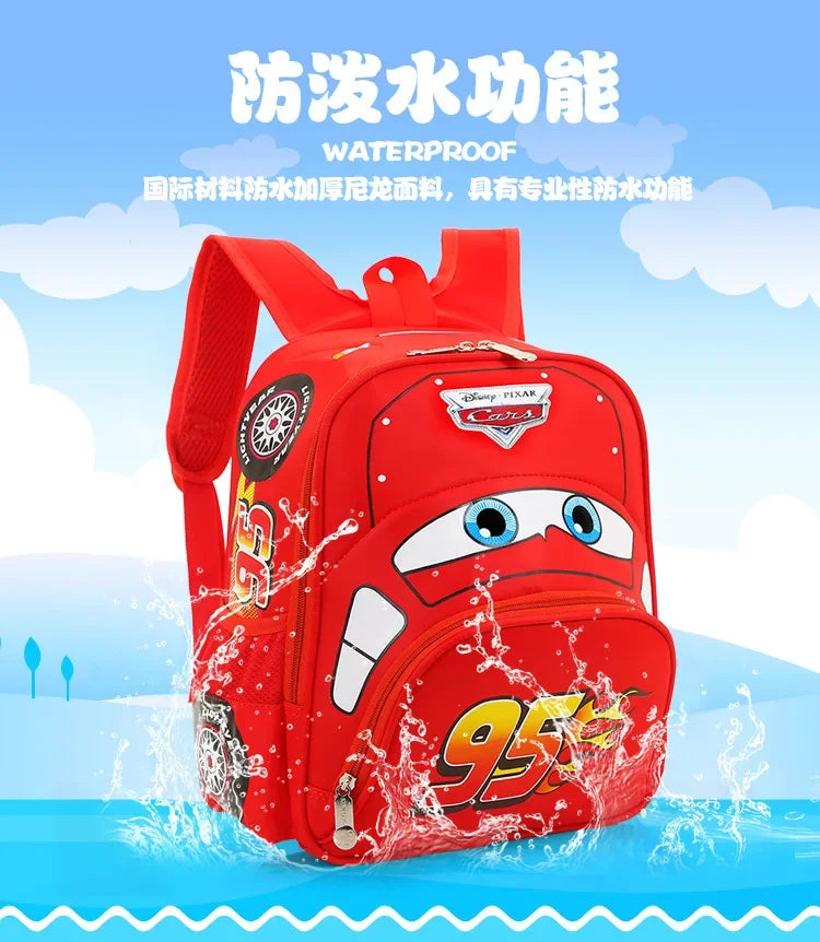 Cartoon Disney Cars 95 Series Kindergarten Safety Schoolbag 3D Car Shape Large Capacity Backpack Boys And Girls Surprise